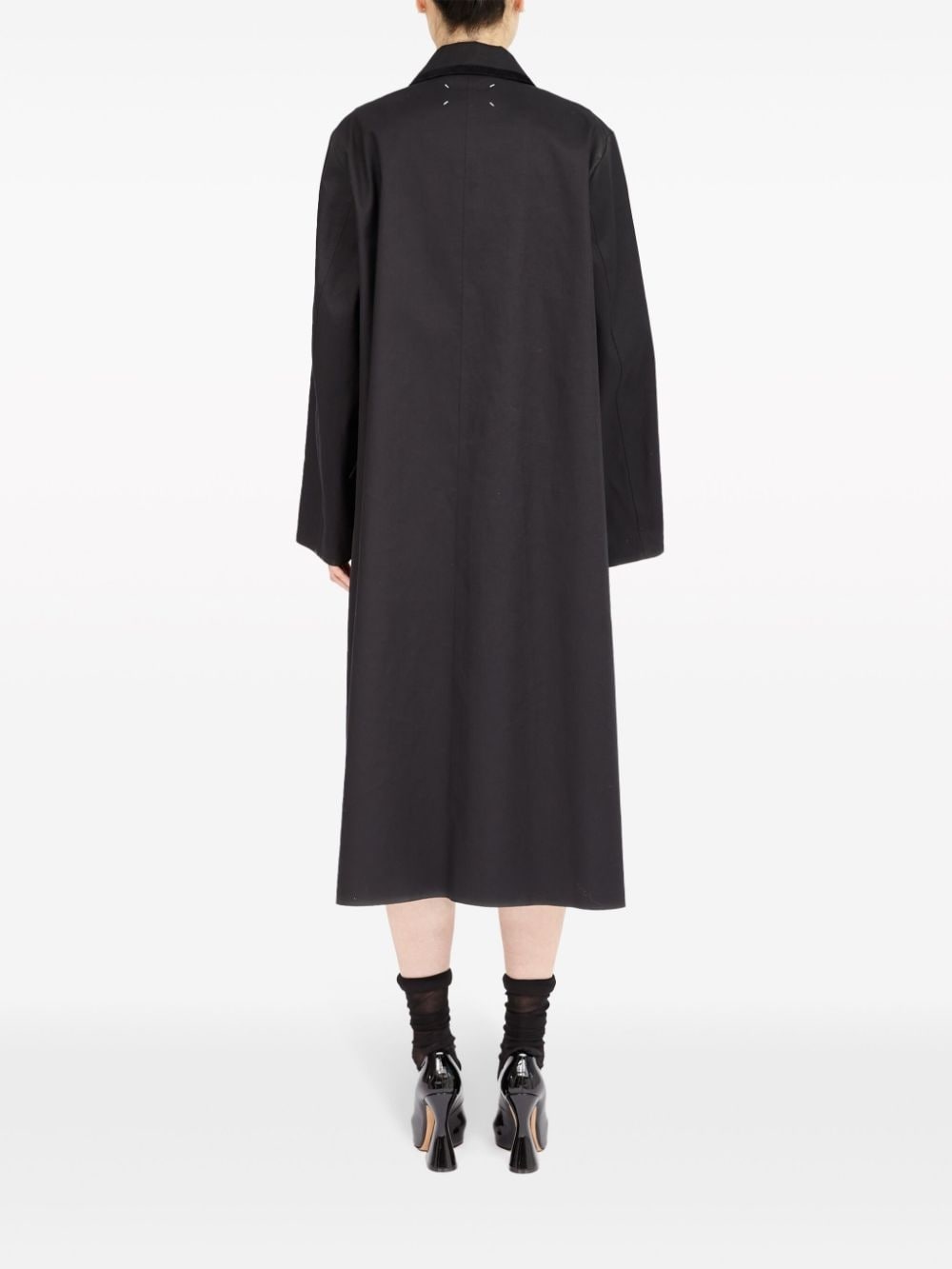 coated cotton single-breasted coat - 6