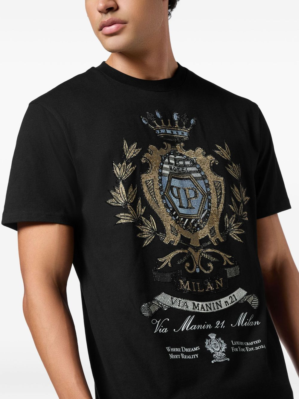 Stones crest-embellished T-shirt - 5