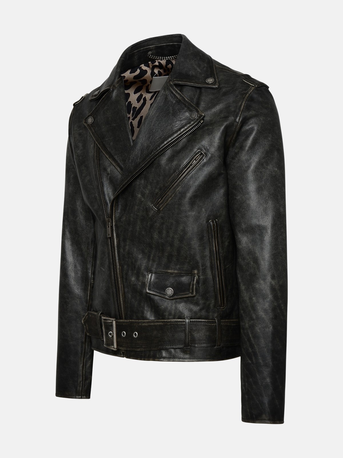 LEATHER BIKER JACKET - 2