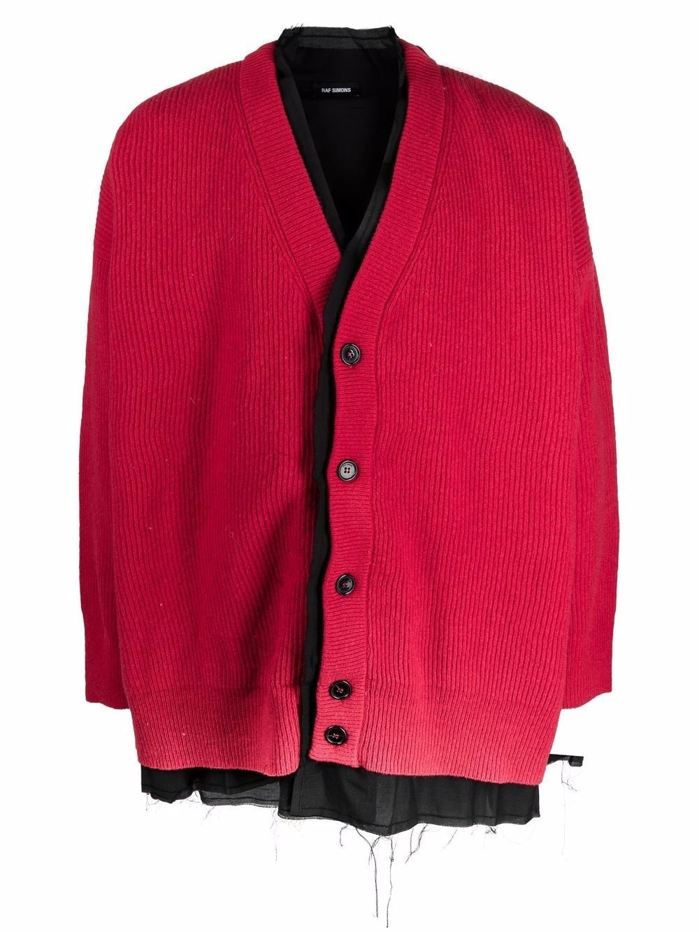 layered wool cardigan - 1