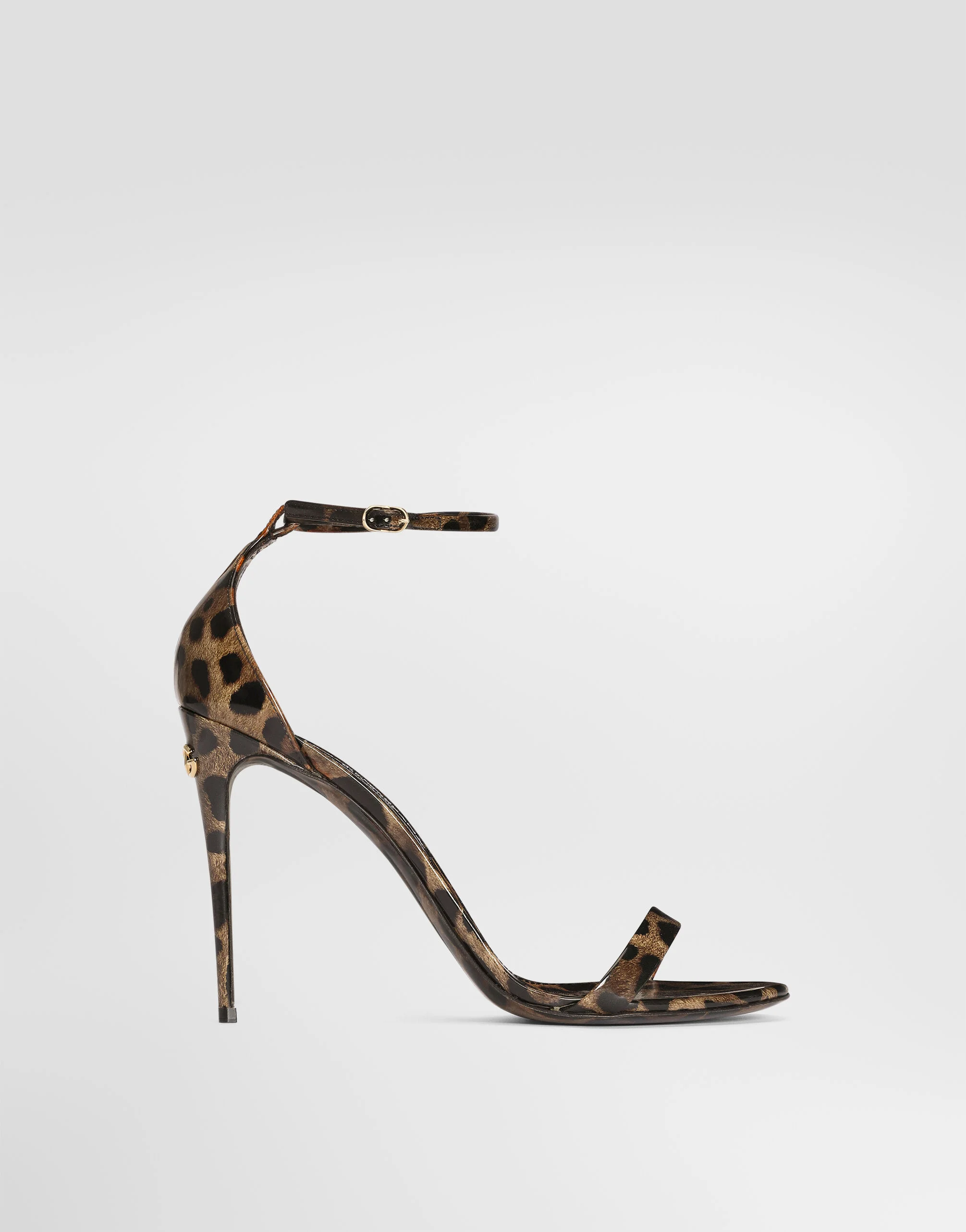 Leo-print calfskin sandals - 1