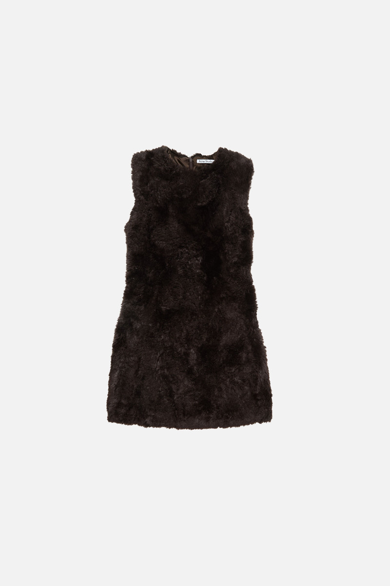 Acne Studios Faux fur dress - Brown outlook