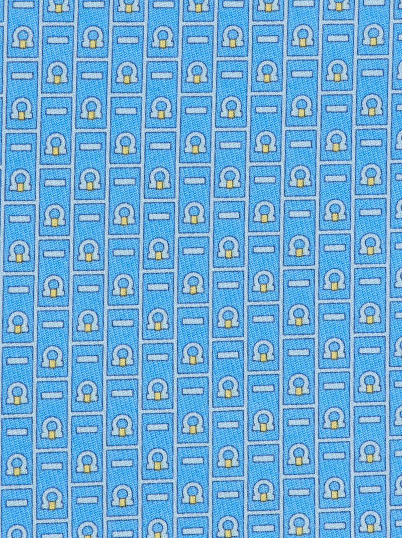 FERRAGAMO Gancini Monogram print silk tie outlook