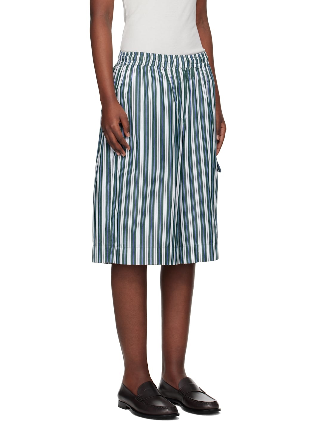 Green Poplin Basketball Shorts - 2
