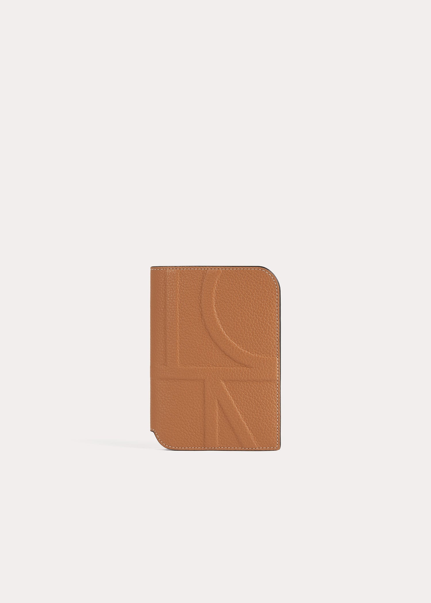 Monogram leather passport holder tan grain - 1