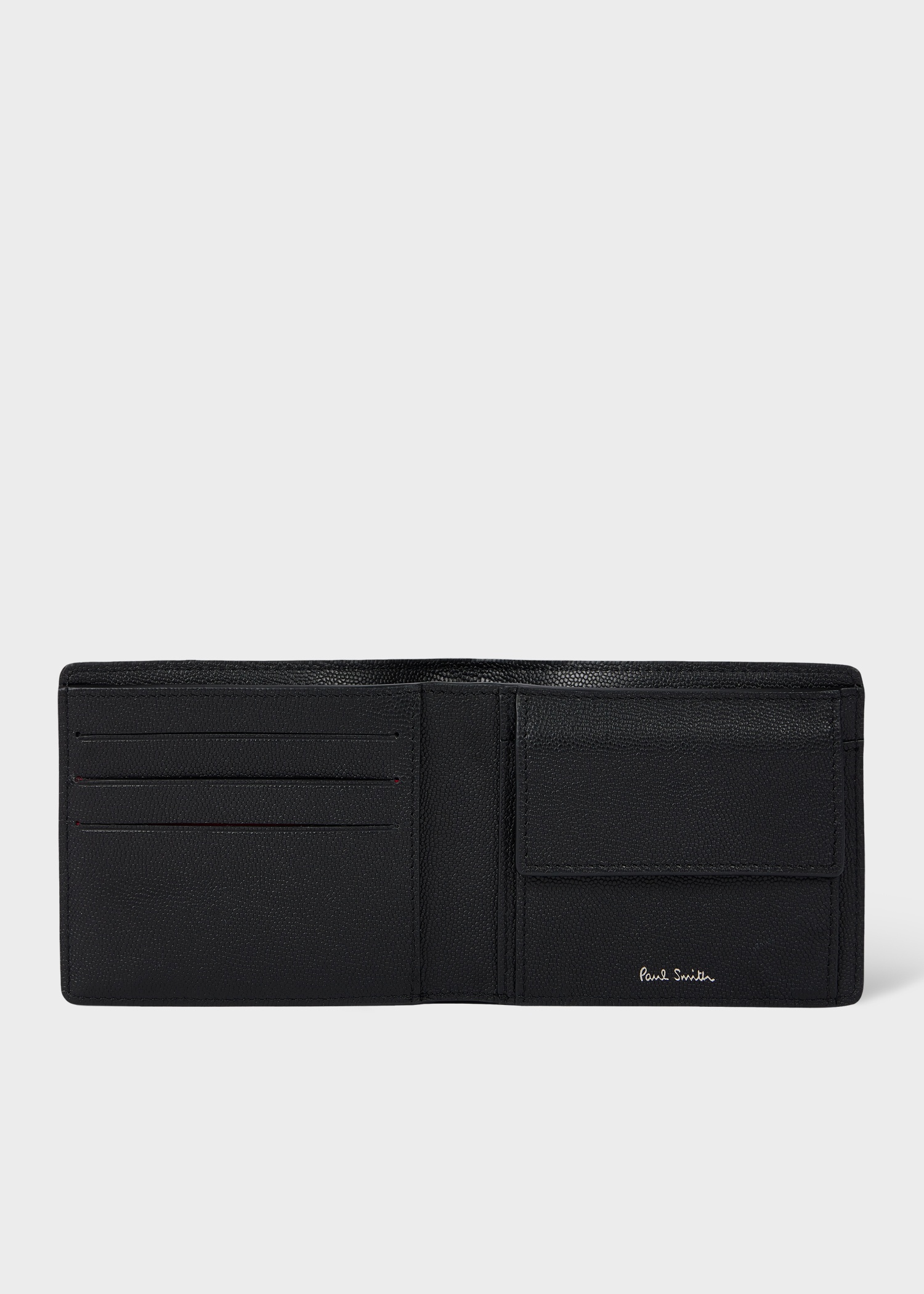 Black Pebble-Grain Leather 'Zebra' Billfold And Coin Wallet - 2