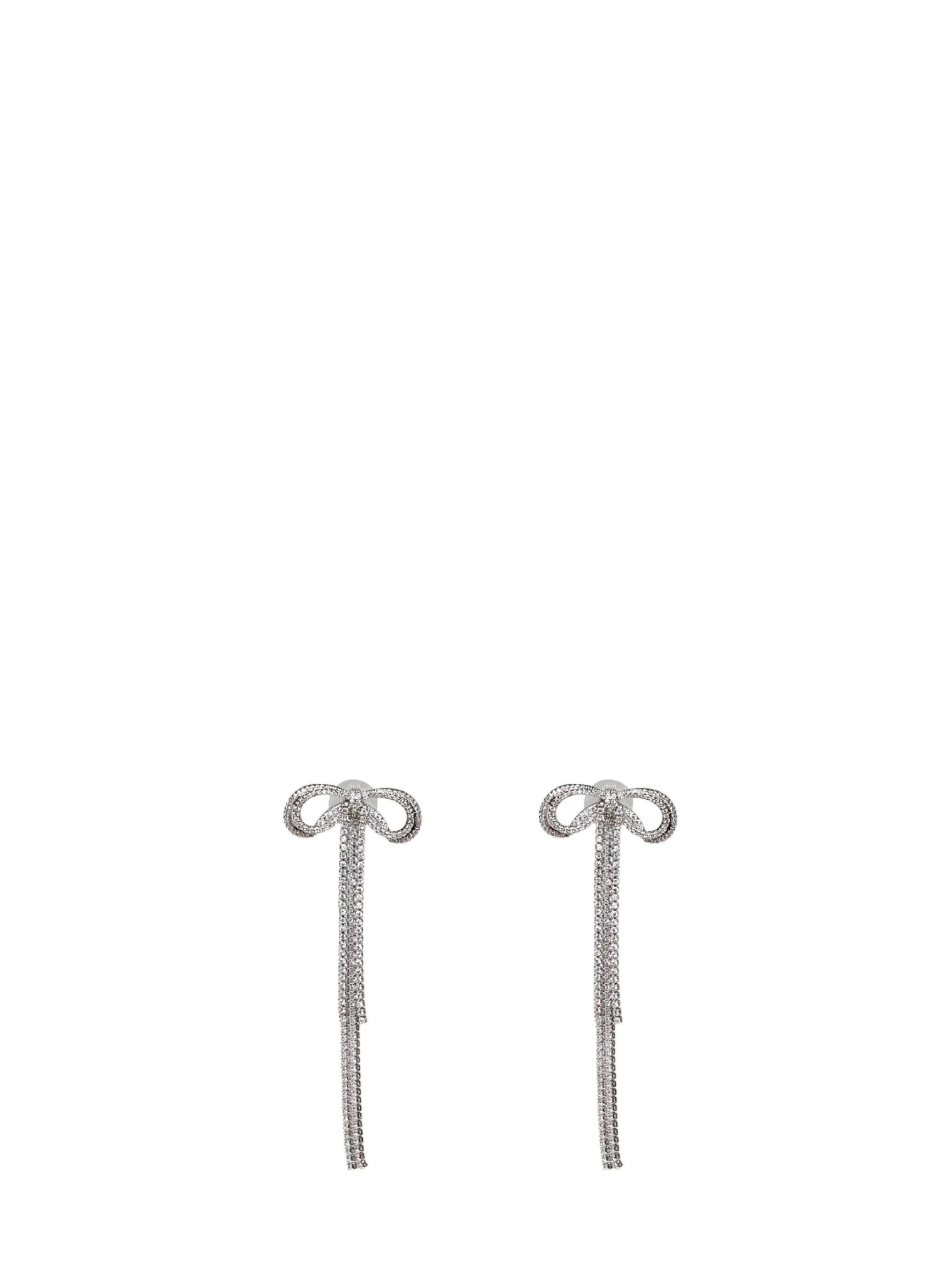 Double crystal bow earrings - 1