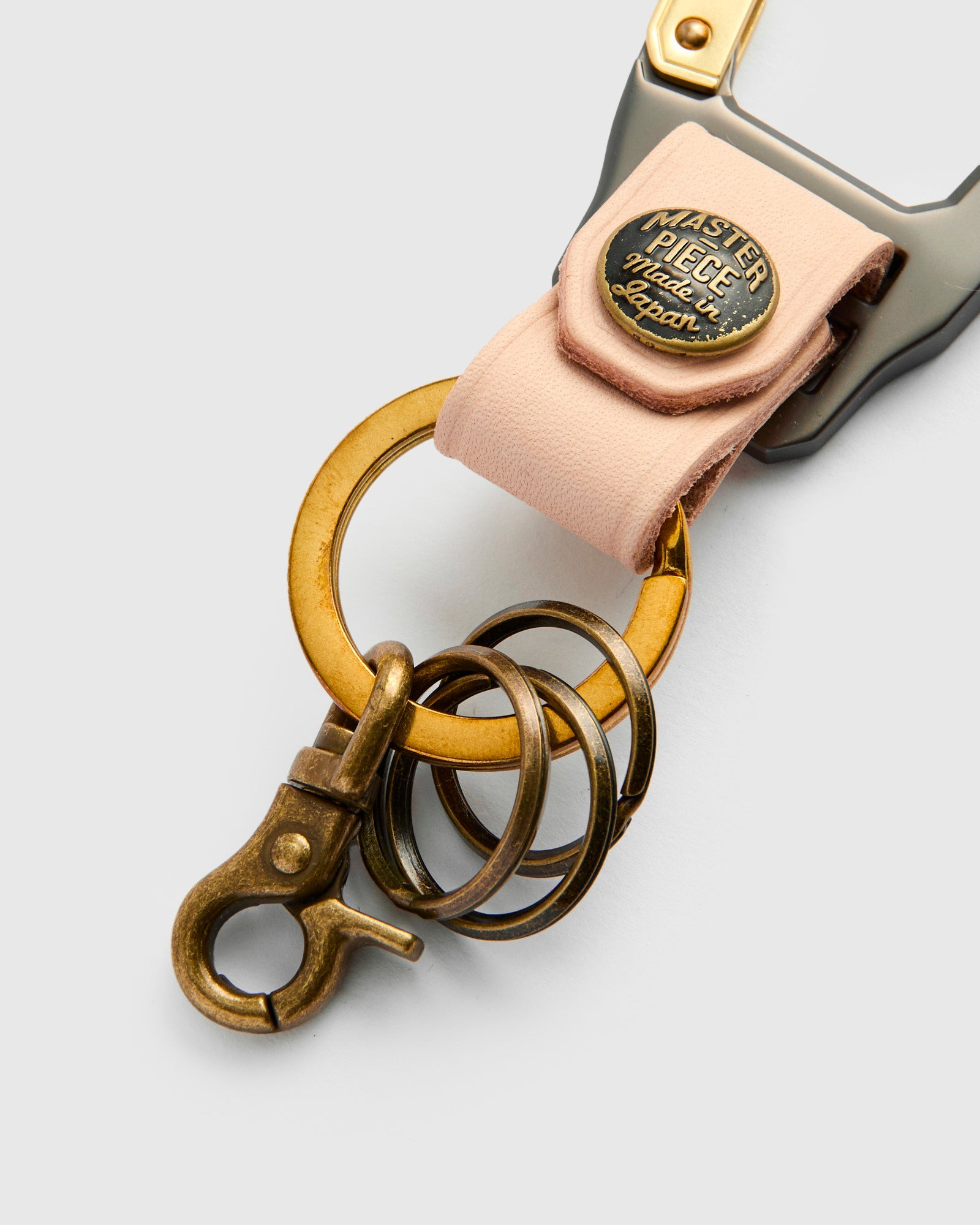 Carabiner Keychain in Beige - 2