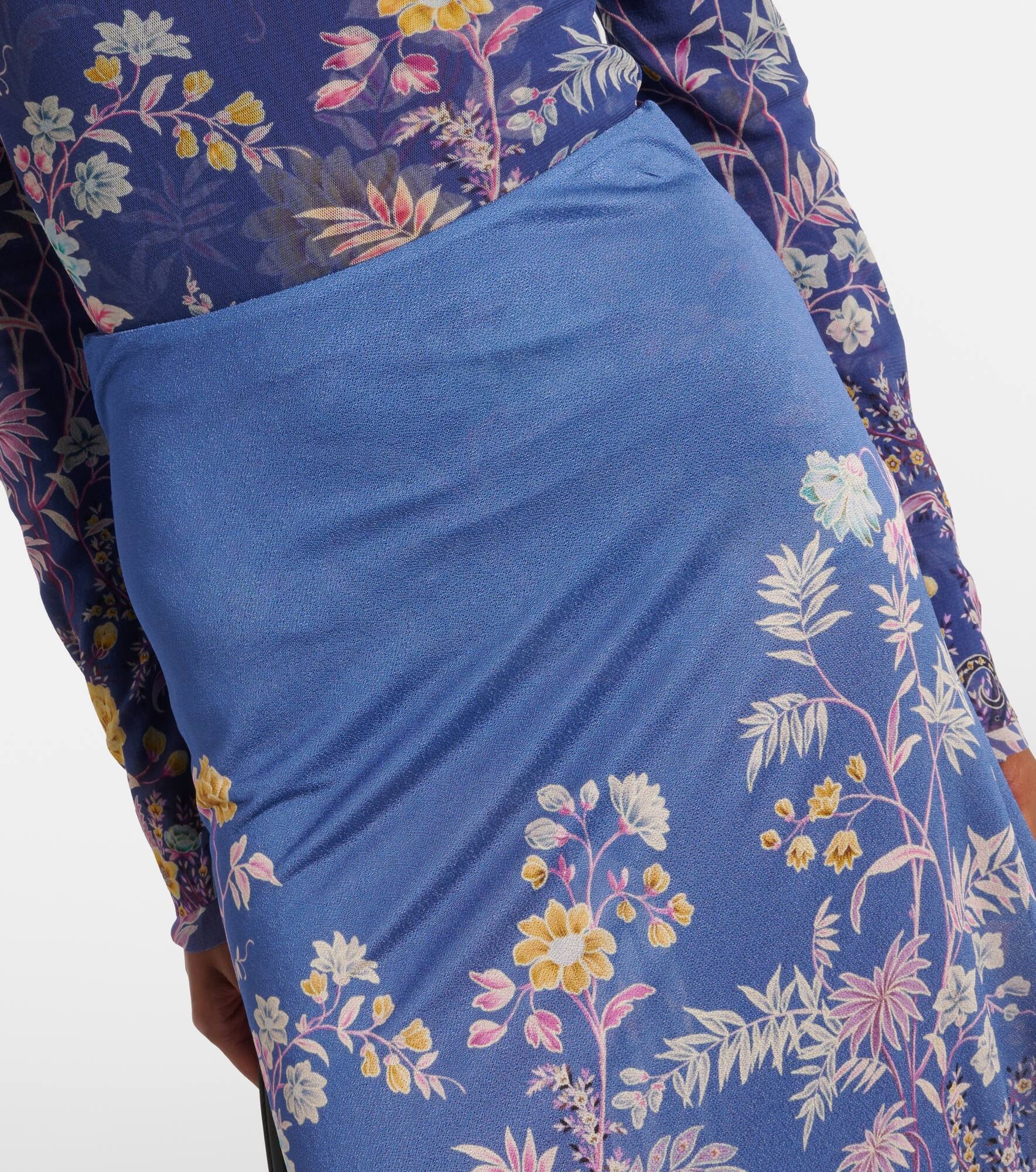 Printed asymmetric maxi skirt - 4
