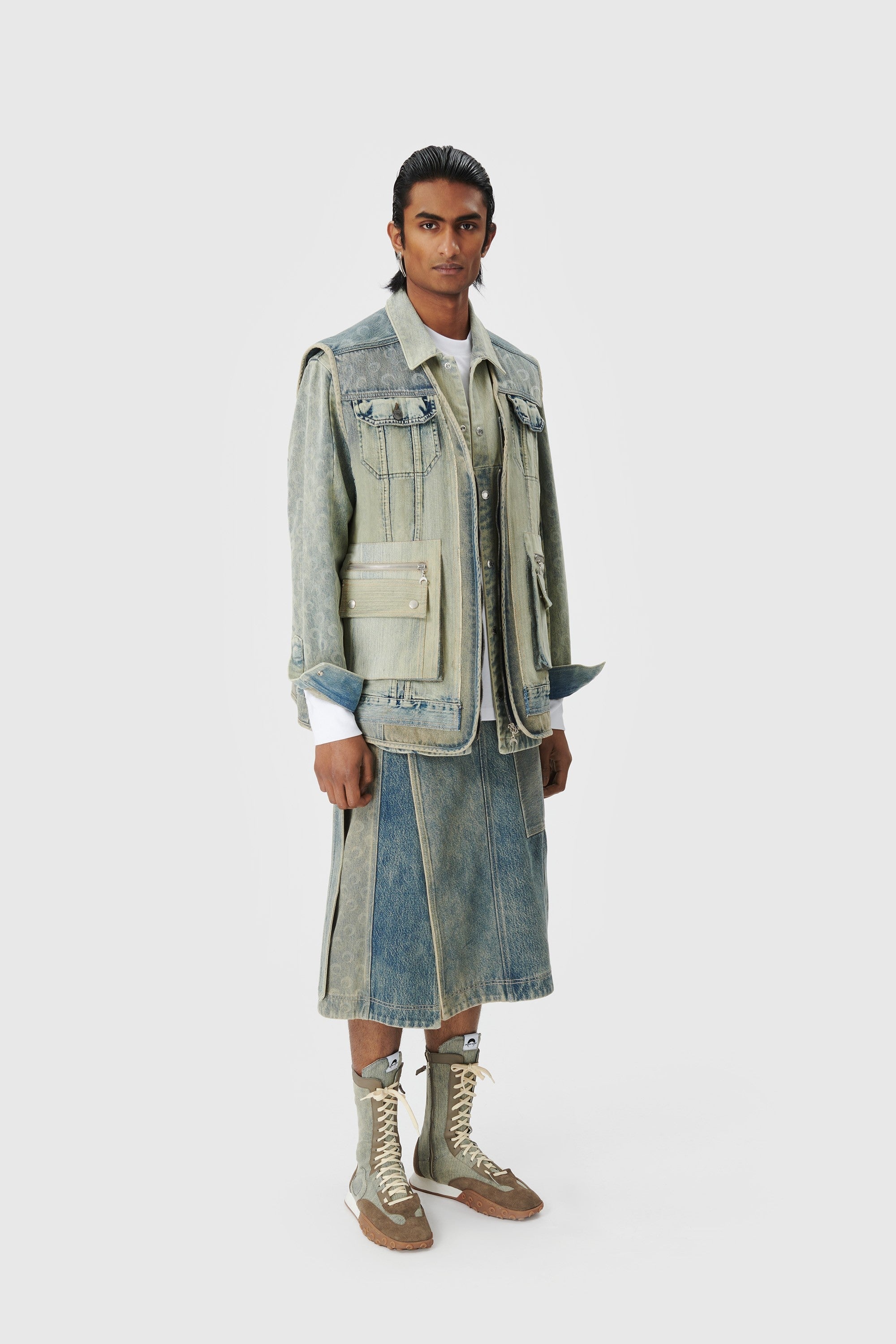 Regenerated Denim Vest - 5