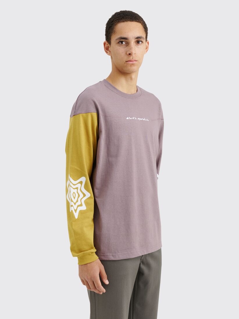 ASICS NOVALIS BIXA LONG SLEEVE PEWTER PURPLE / MEDALLION YELLOW