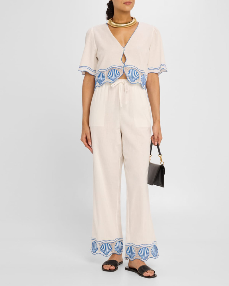Rails Tildi Embroidered Cotton-Linen Pants outlook