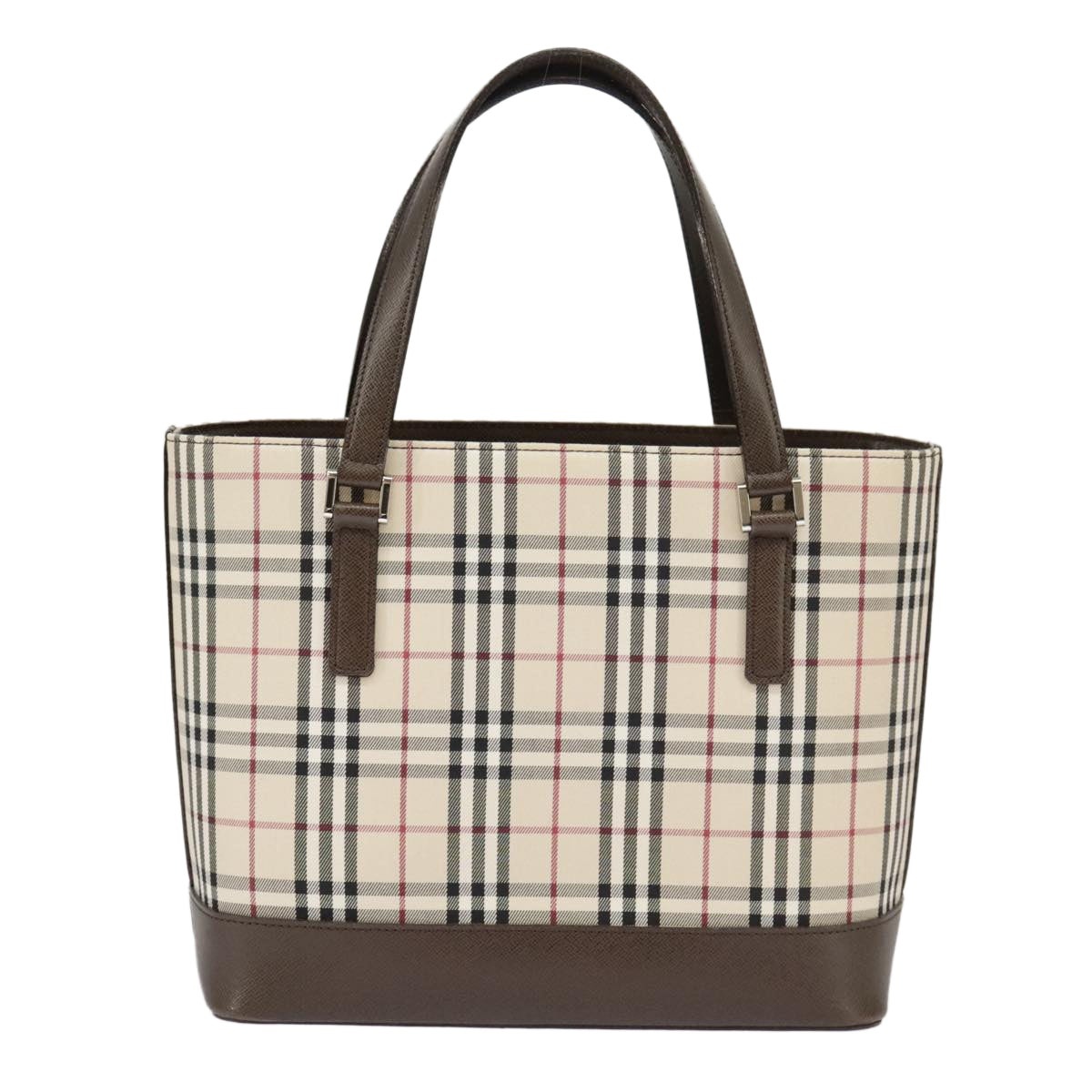 Burberry Nova Check Hand Bag Canvas Leather Beige - 2