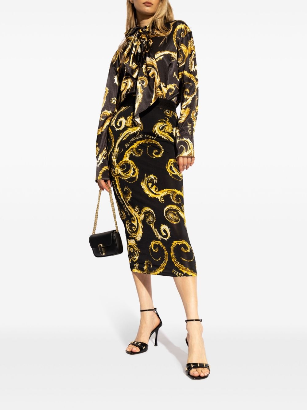 tied spike-print shirt - 2