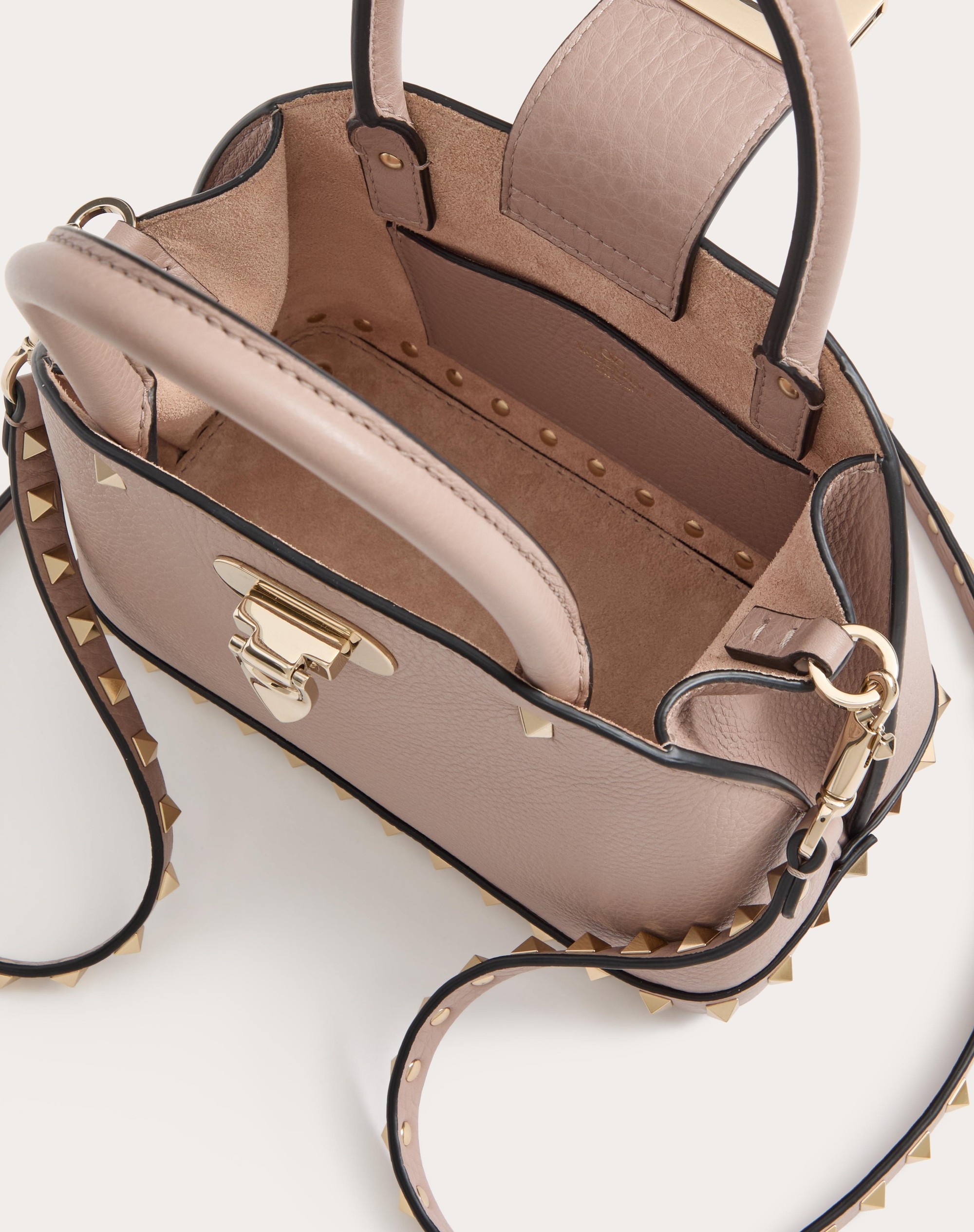 VALENTINO GARAVANI ROCKSTUD SMALL HANDBAG IN GRAINY CALFSKIN - 7