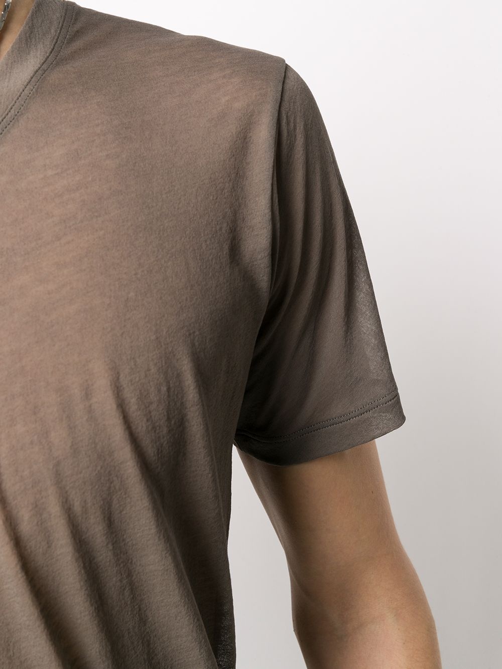 round neck sheer T-shirt - 5