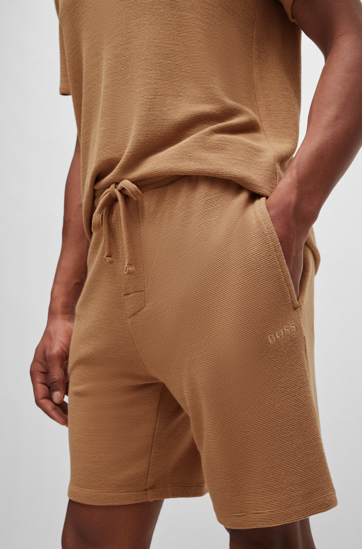 STRETCH-JERSEY PAJAMA SHORTS WITH EMBROIDERED LOGO - 5