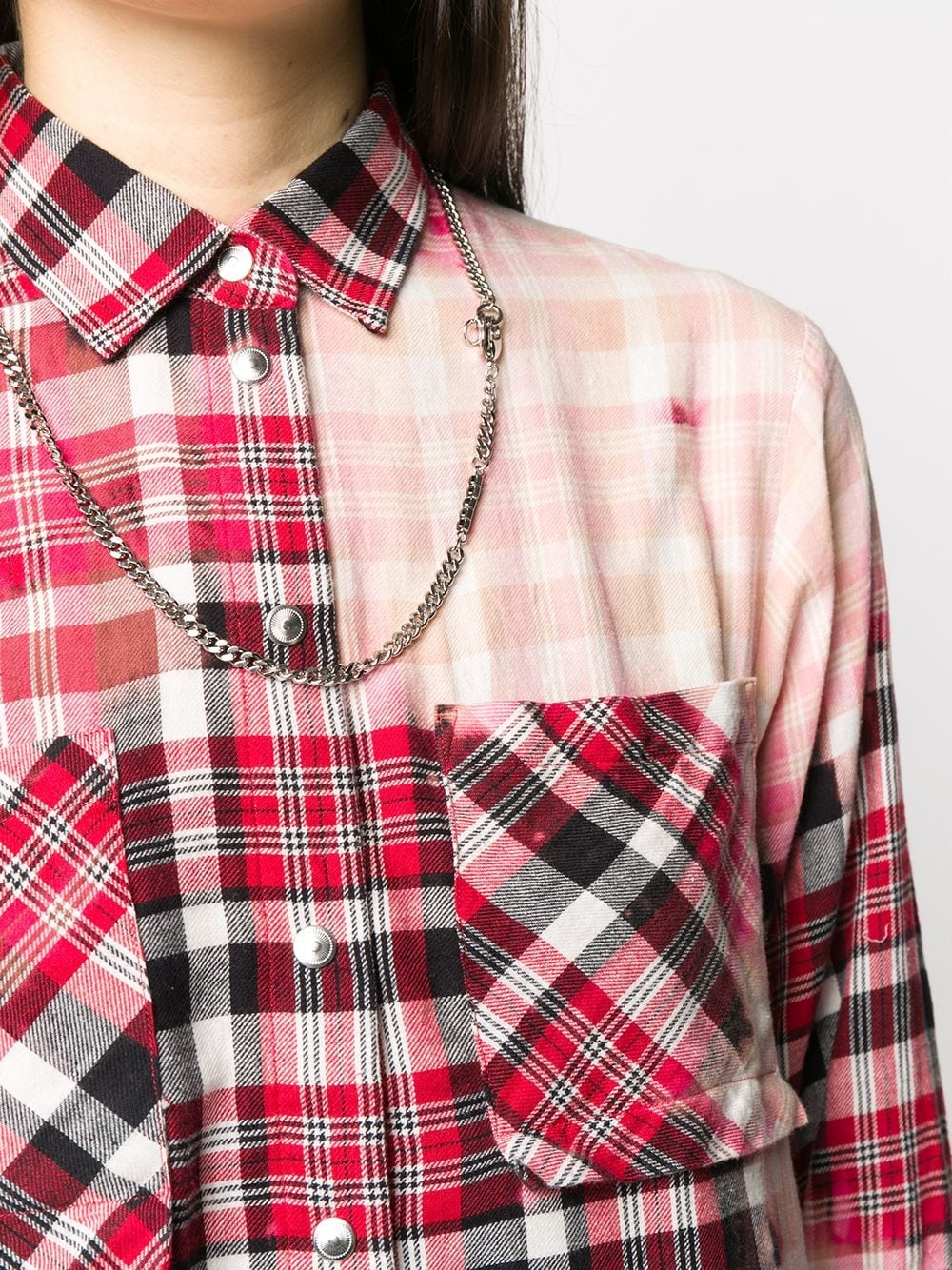 plaid acid wash shirt - 5