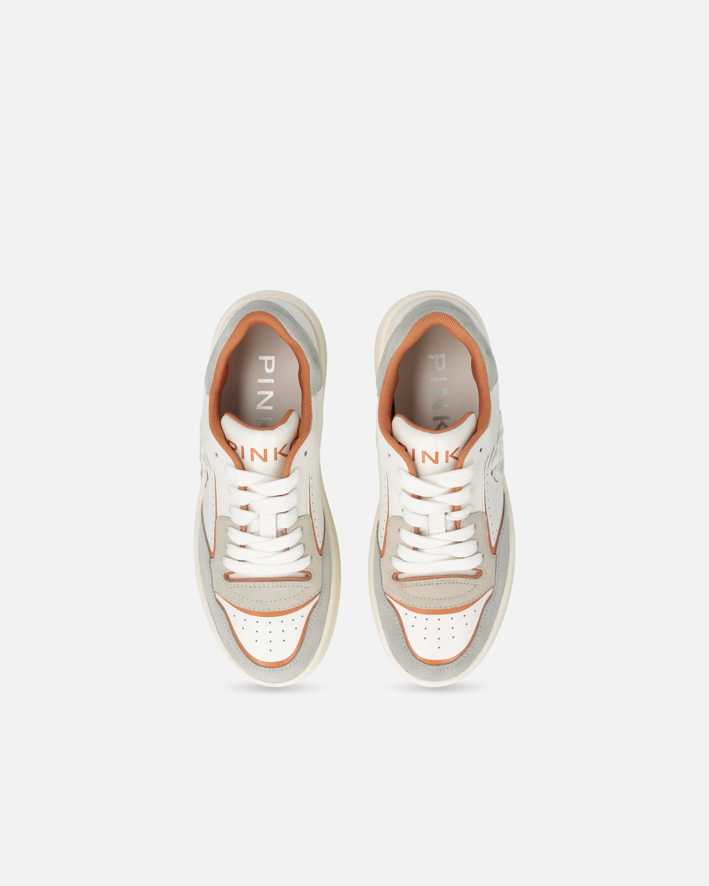 FLAT LEATHER SNEAKERS WITH EMBROIDERED LOGO - 9