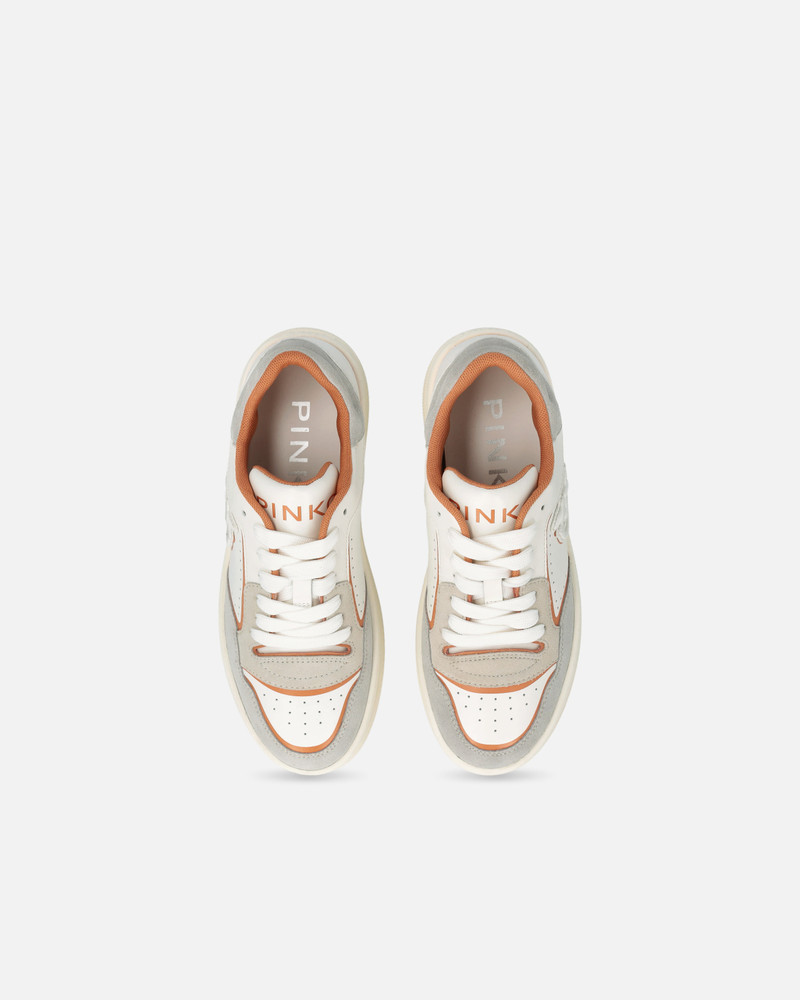 FLAT LEATHER SNEAKERS WITH EMBROIDERED LOGO 9