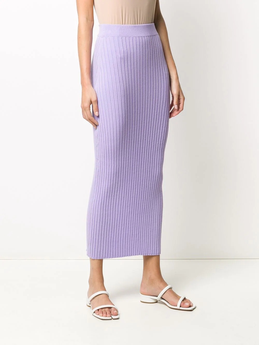 rear-slit knitted skirt - 3