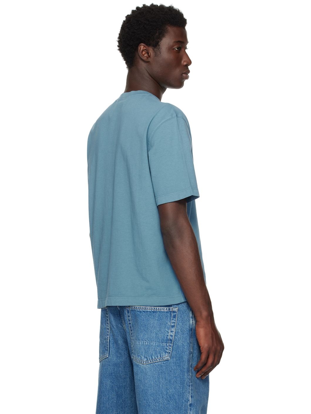 Blue 2100237 Organic Cotton 'Fissato' T-shirt - 3