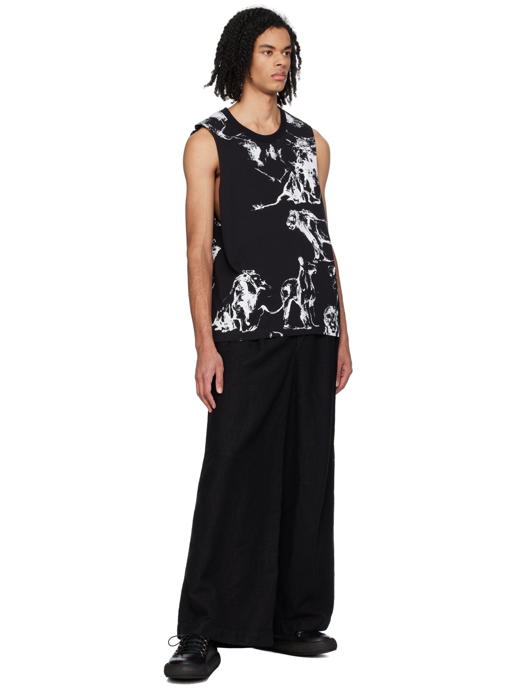 Black Garment-Dyed Trousers - 4