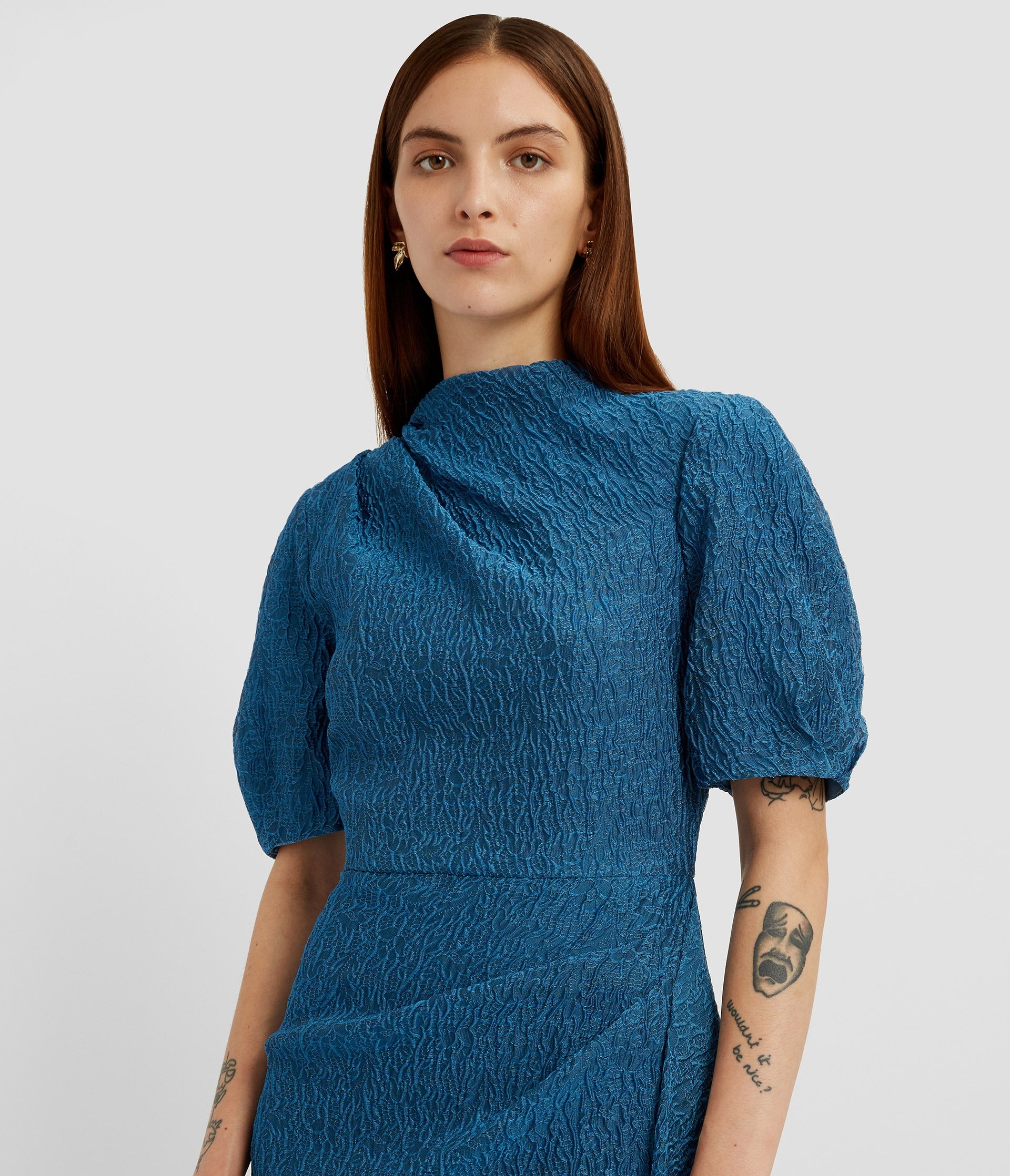SHORT SLEEVE MIDI DRESS - 3