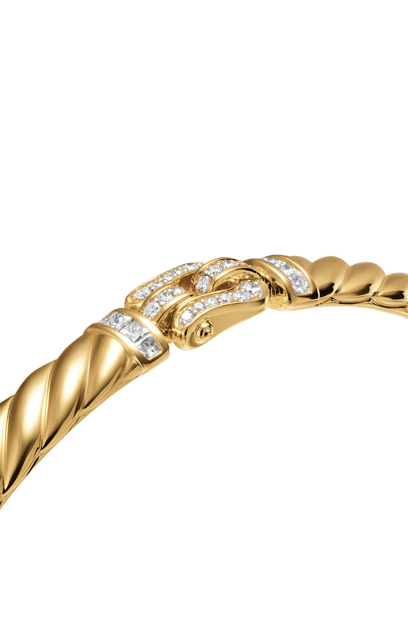 David Yurman Sculpted Cable Buckle Bracelet in 18K Yellow Gold with Diamonds, 6mm at Nordstrom - 5