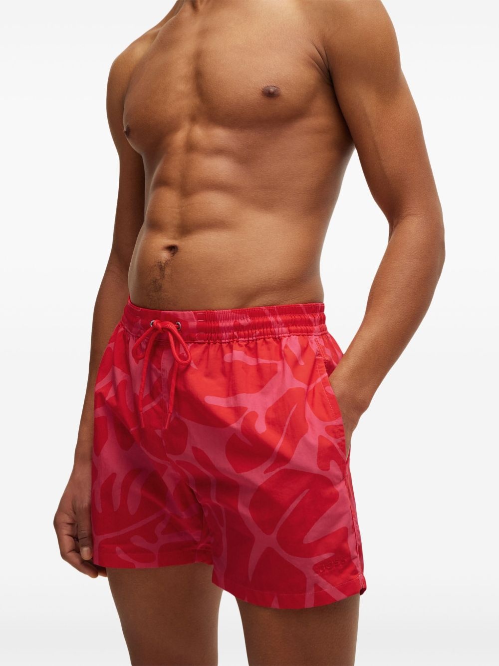 leaf-print swim shorts - 2