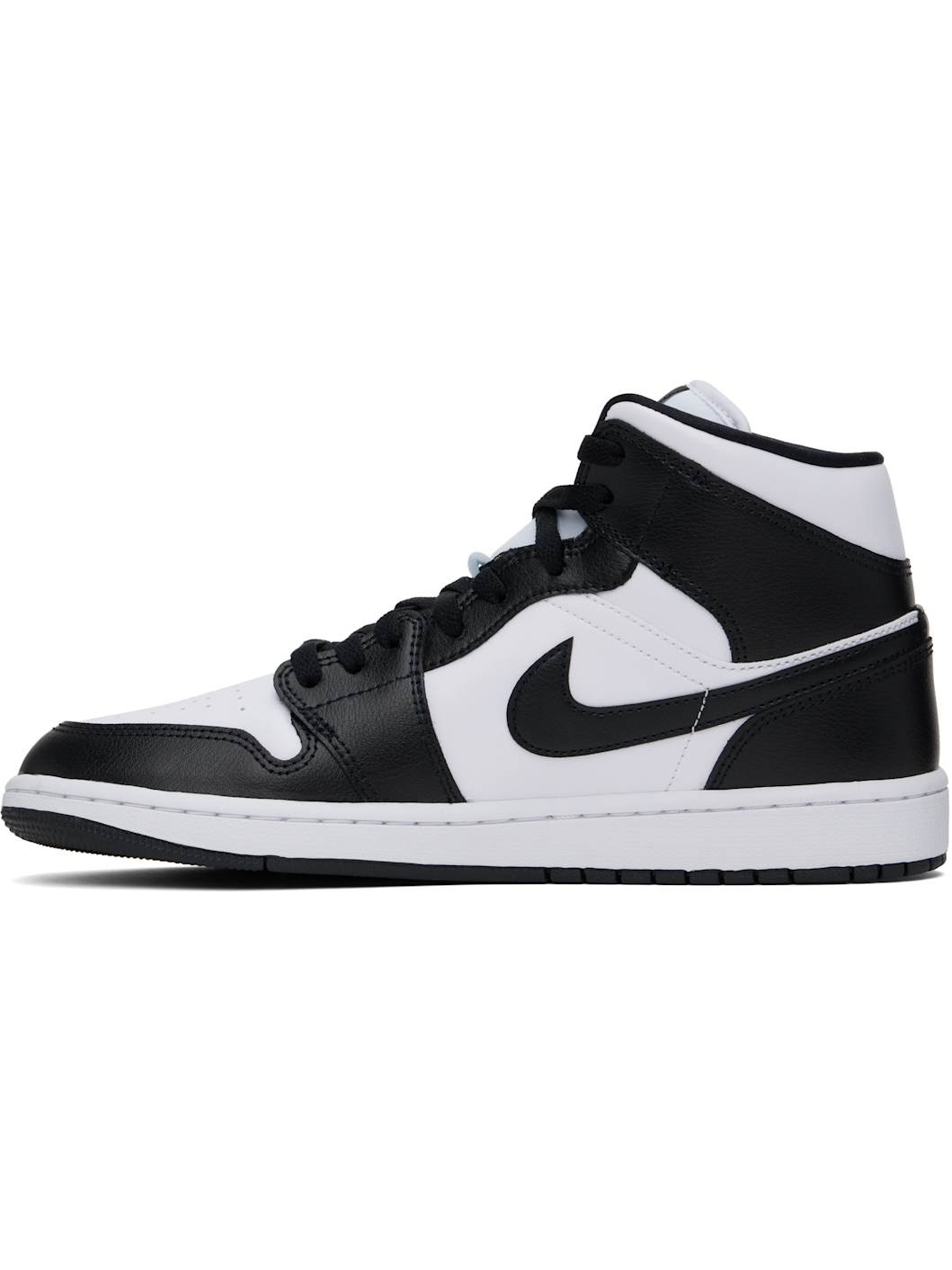 Black & White Air Jordan 1 Mid Sneakers - 3