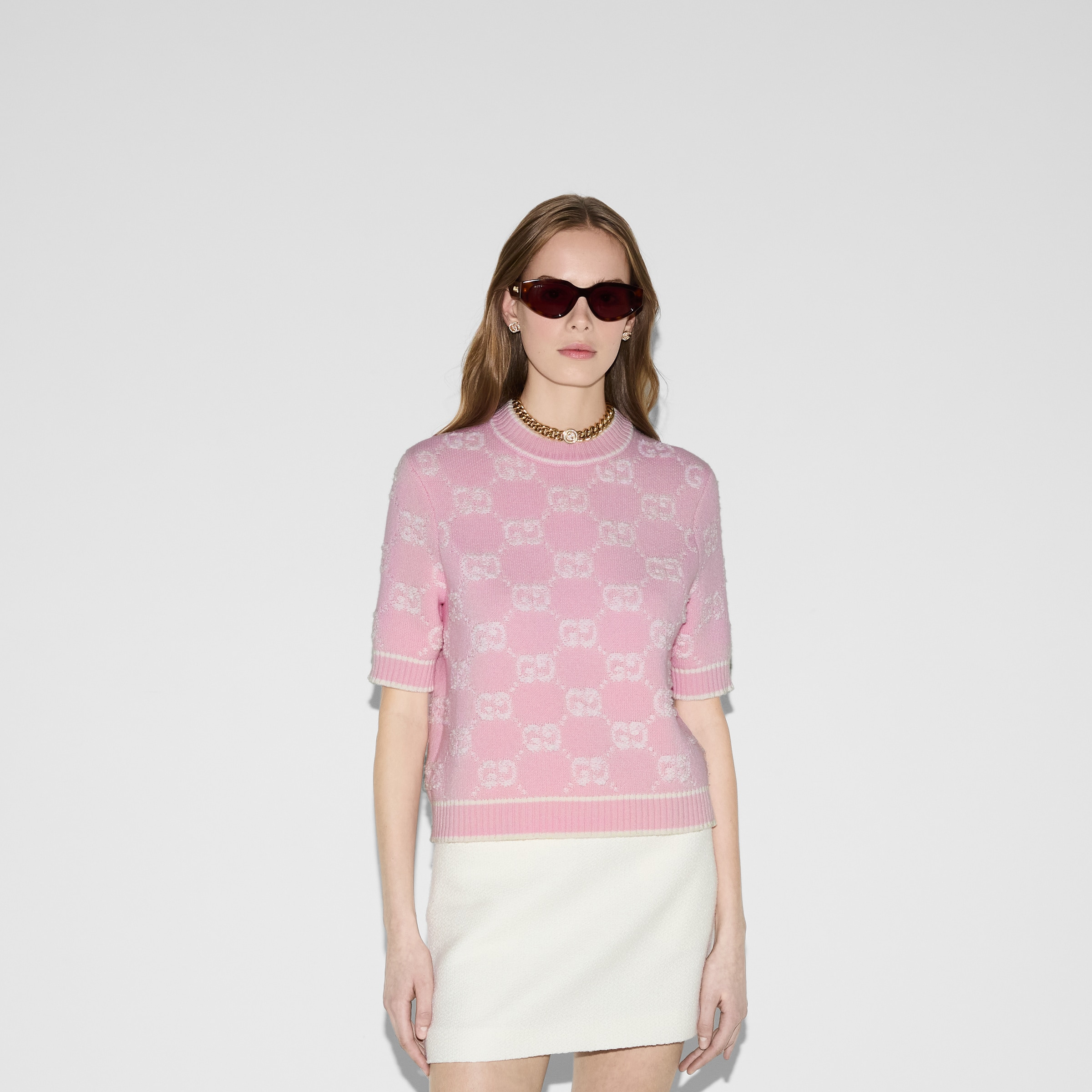 GG wool bouclé jacquard top - 3