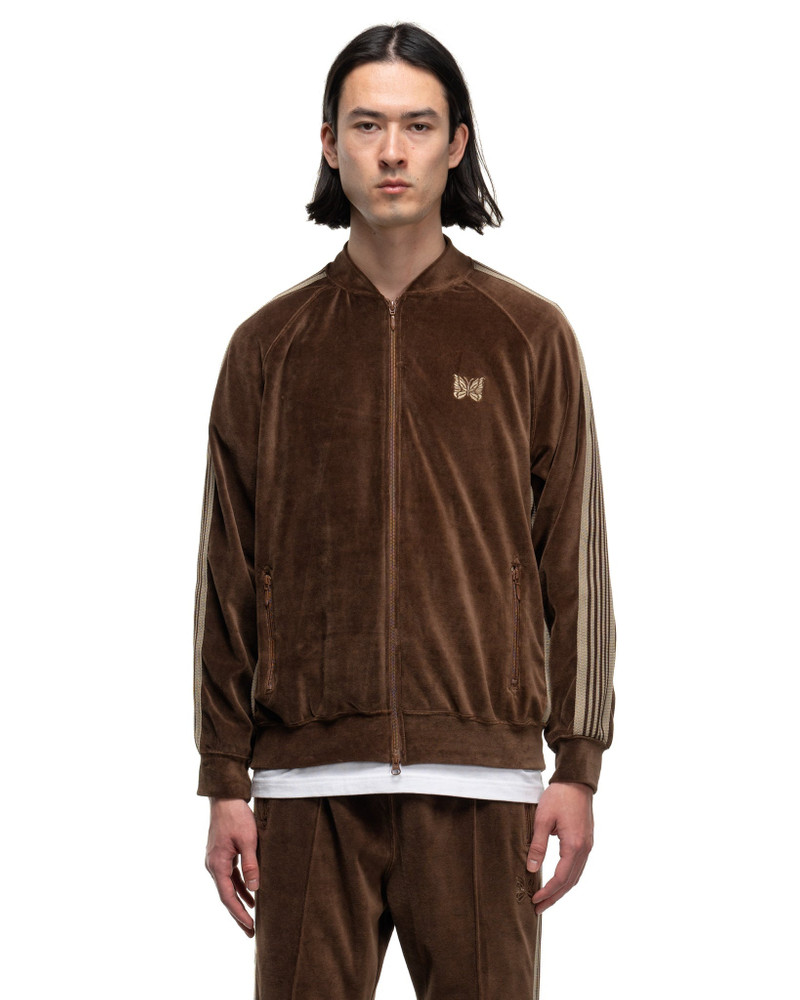 R.C. TRACK JACKET - C/PE VELOUR BROWN 3