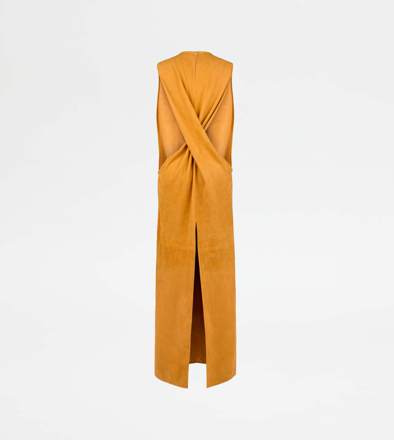 DRESS IN PASHMY SUEDE - YELLOW 2