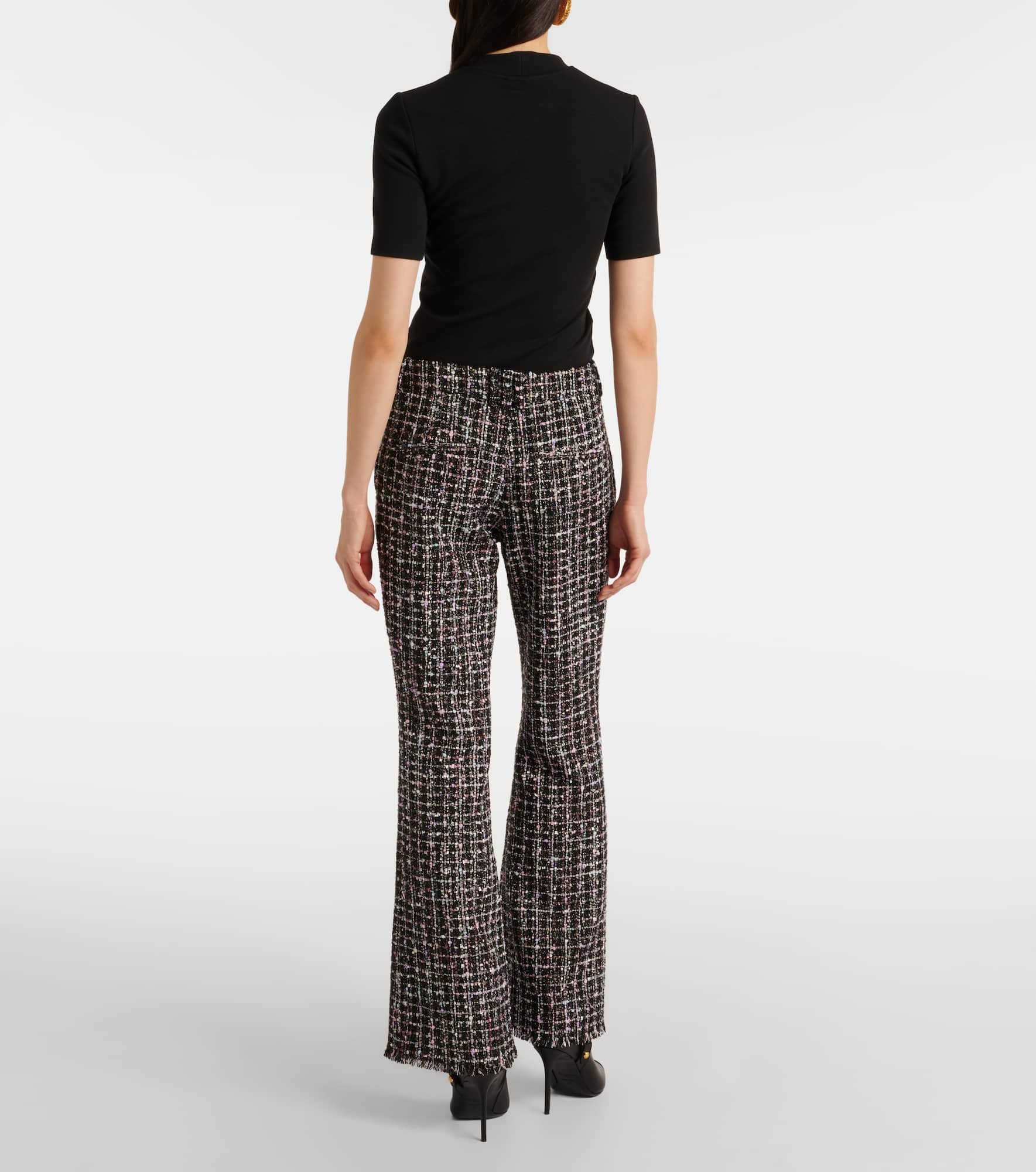 High-rise tweed flared pants - 3
