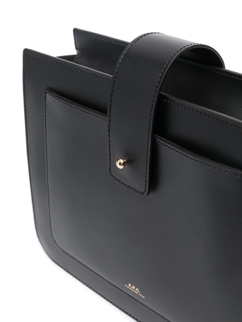 zip-up leather tote bag - 4