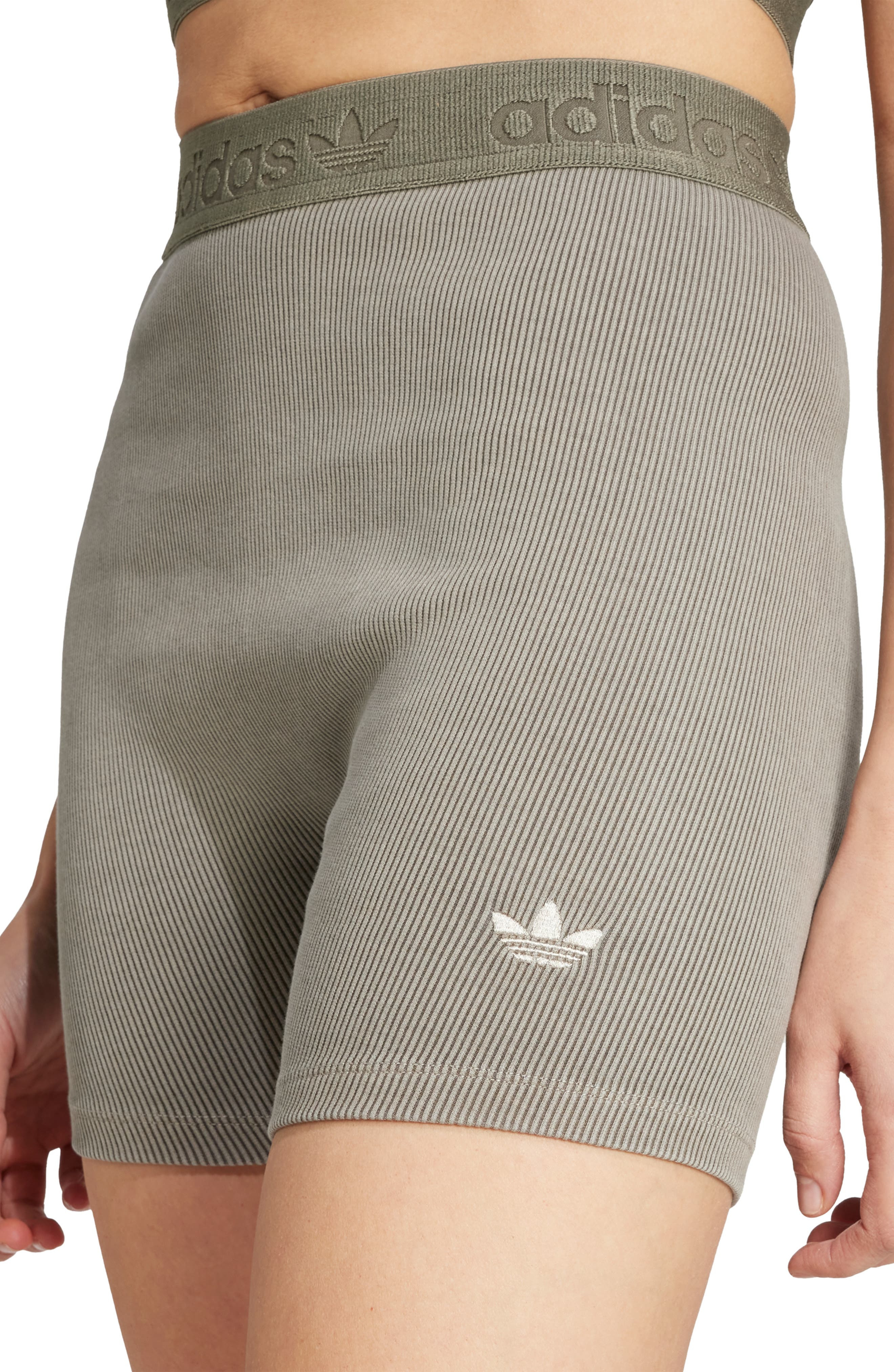 adidas Rib Bike Shorts in Silver Pebble at Nordstrom - 5