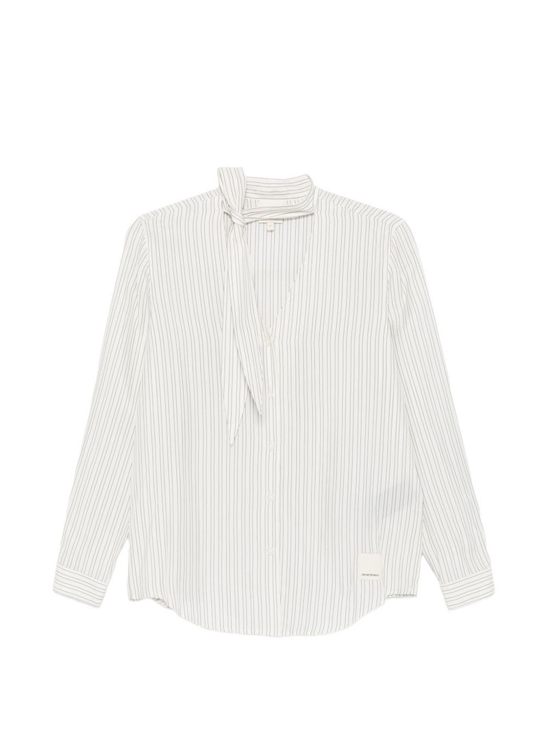 striped tie-neck shirt 1