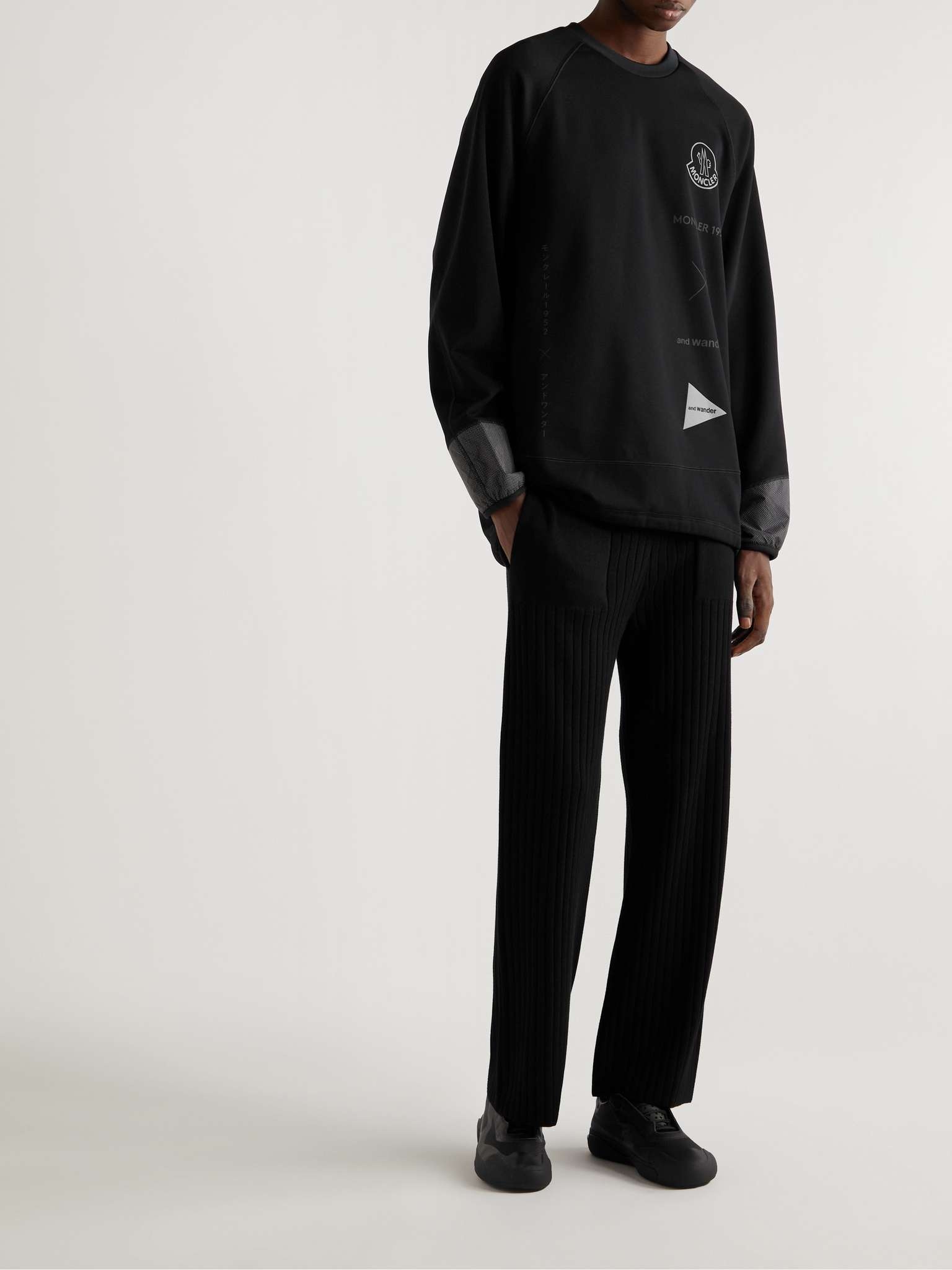 + And Wander 2 Moncler 1952 Shell-Trimmed Jersey Sweatshirt - 2