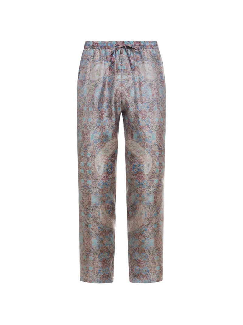 Aloe drawstring paisley silk trousers 1