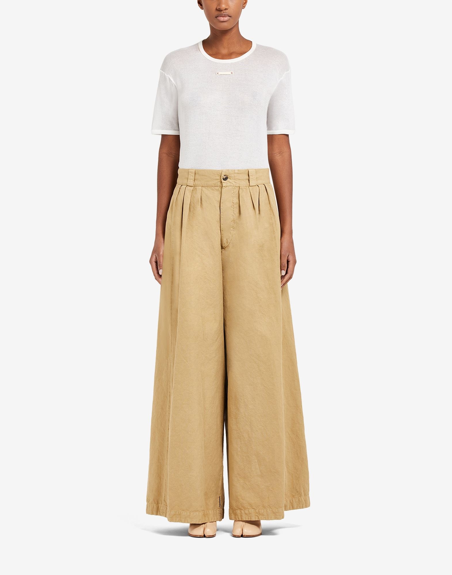 Wide-leg cotton trousers - 2