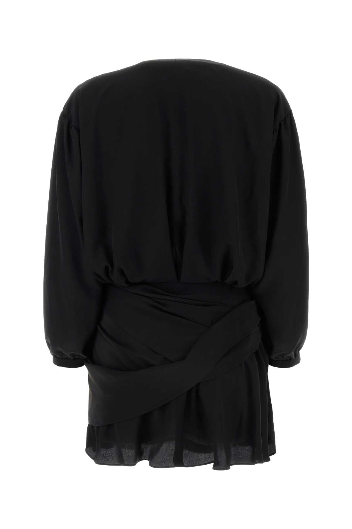 Balenciaga Women Black Crepe Mini Dress - 2