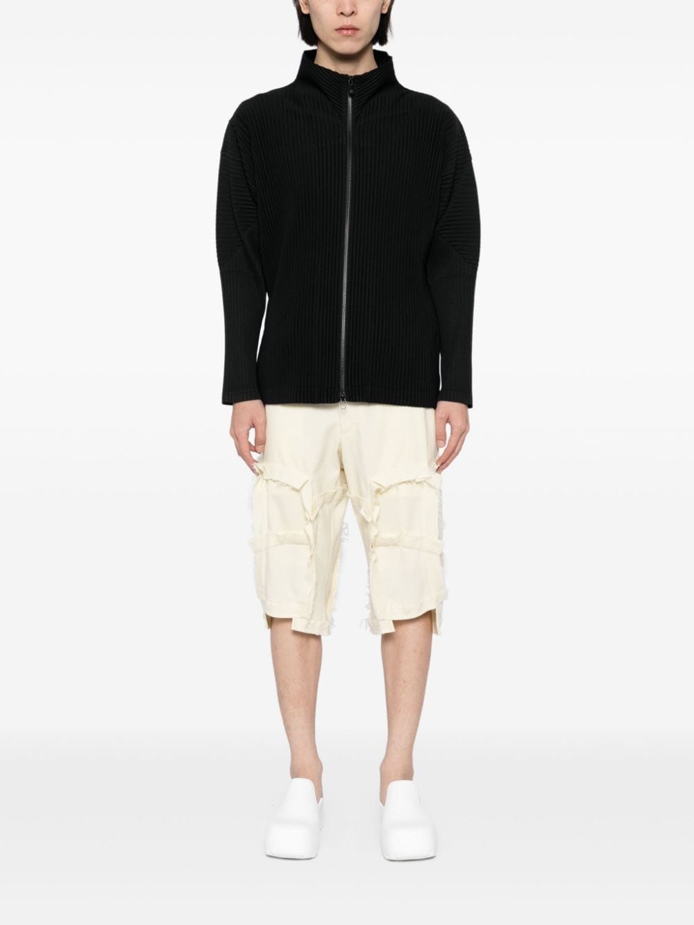 raw-edge tailored shorts - 2