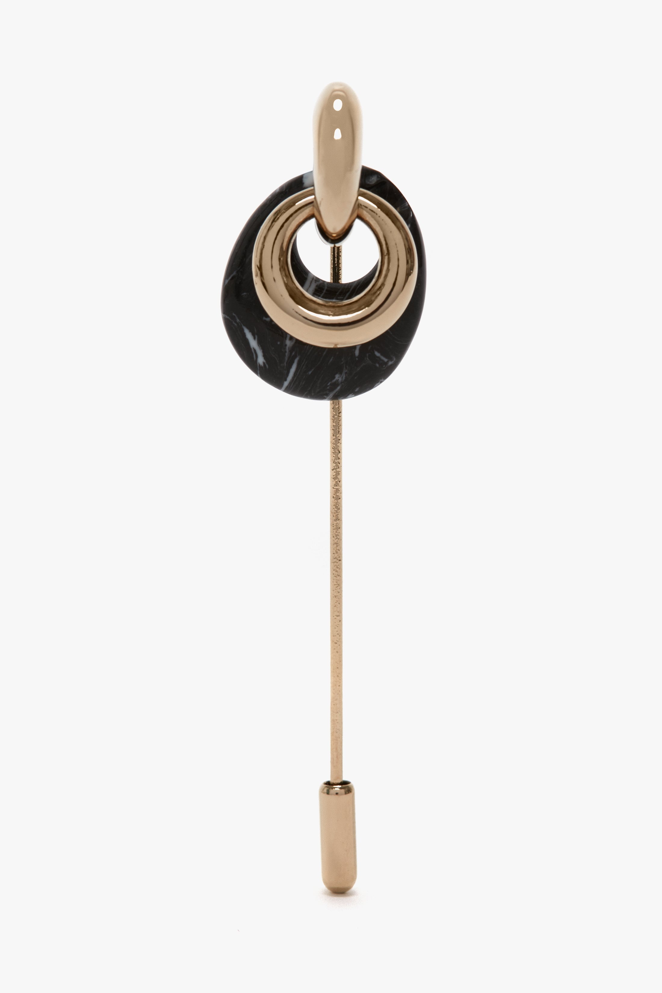 Exclusive Resin Charm Brooch In Light Gold-Black 1