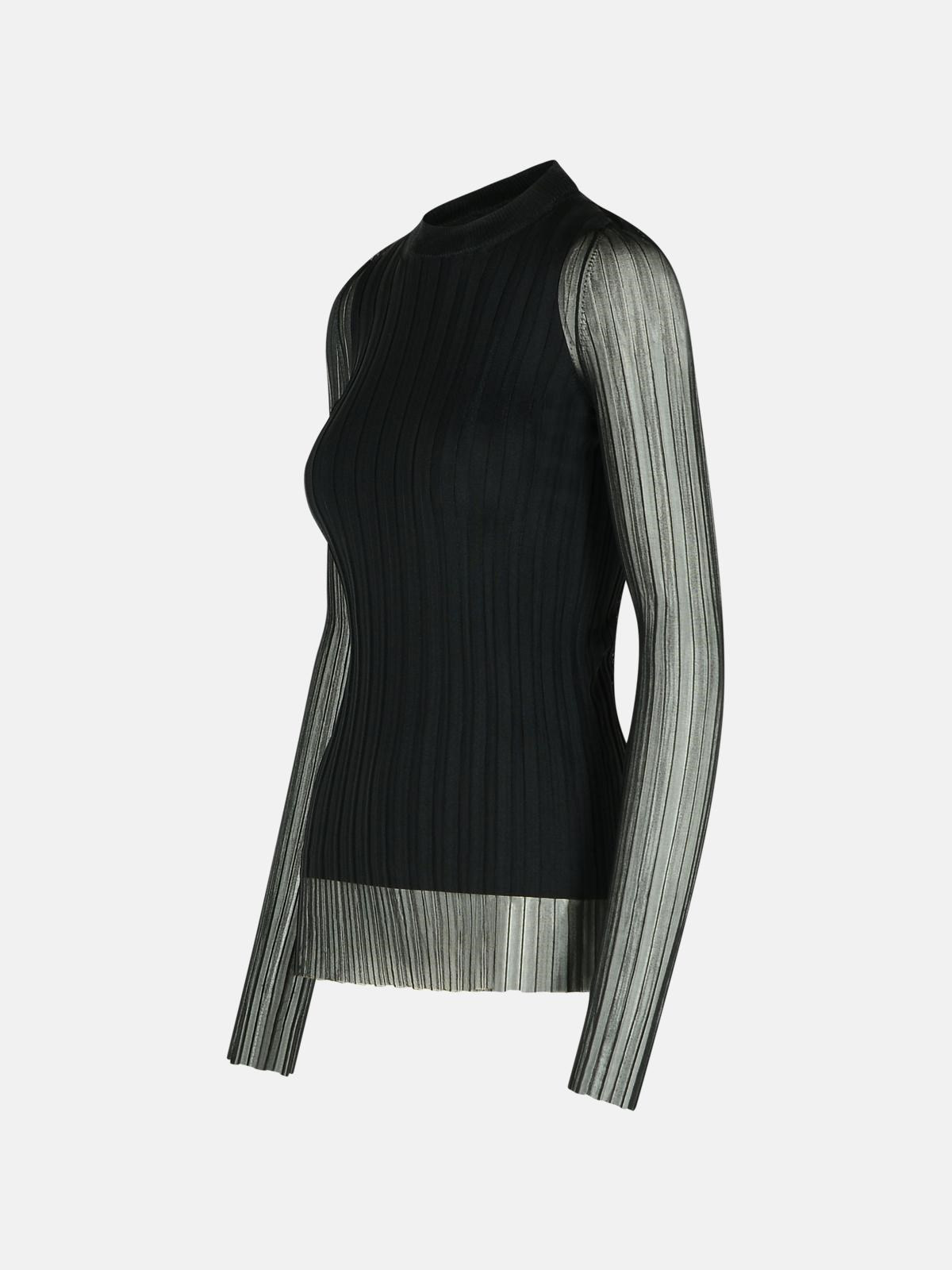 'ACINO' BLACK POLYAMIDE BLEND SWEATER - 2