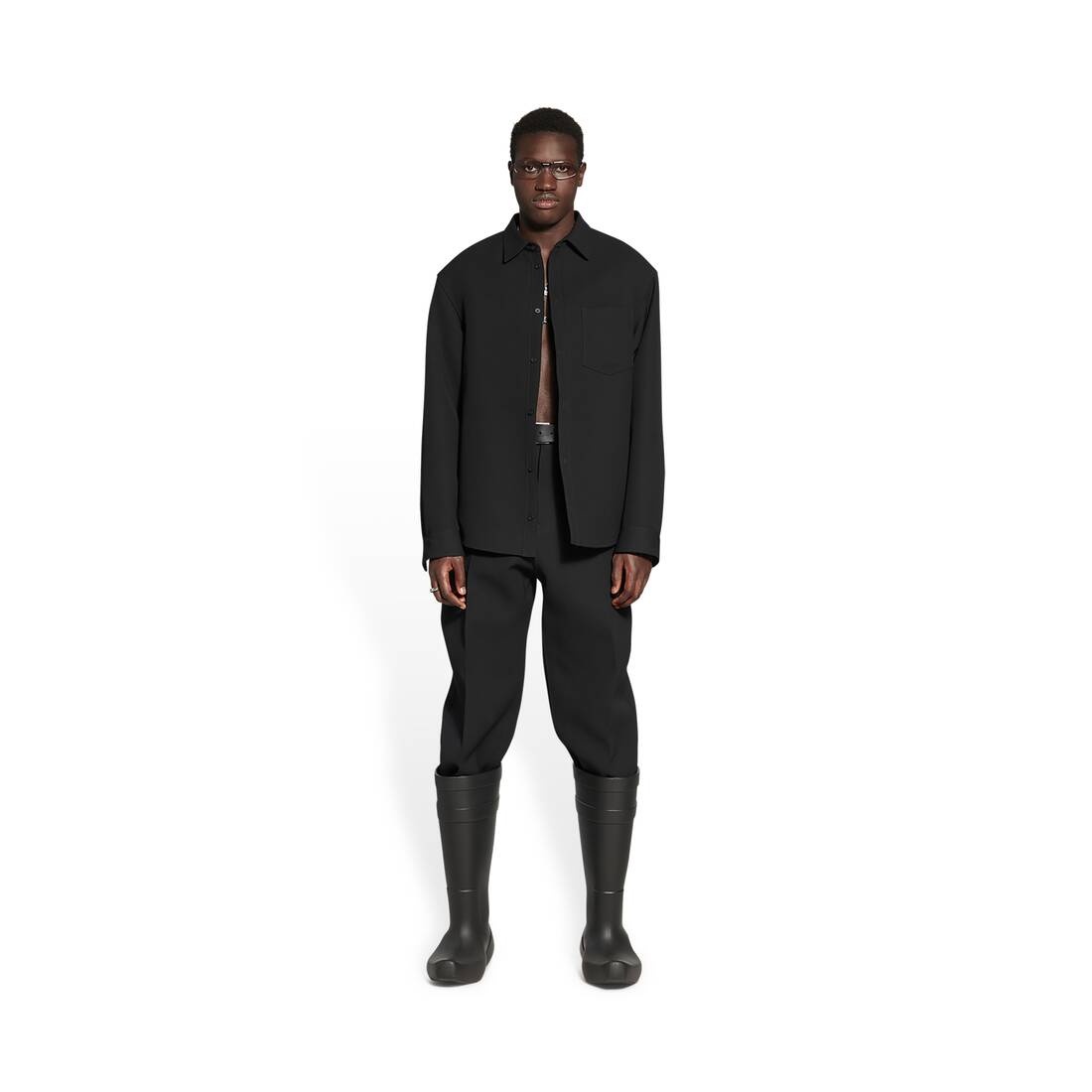 Men's Shirt Jacket in Black - 2