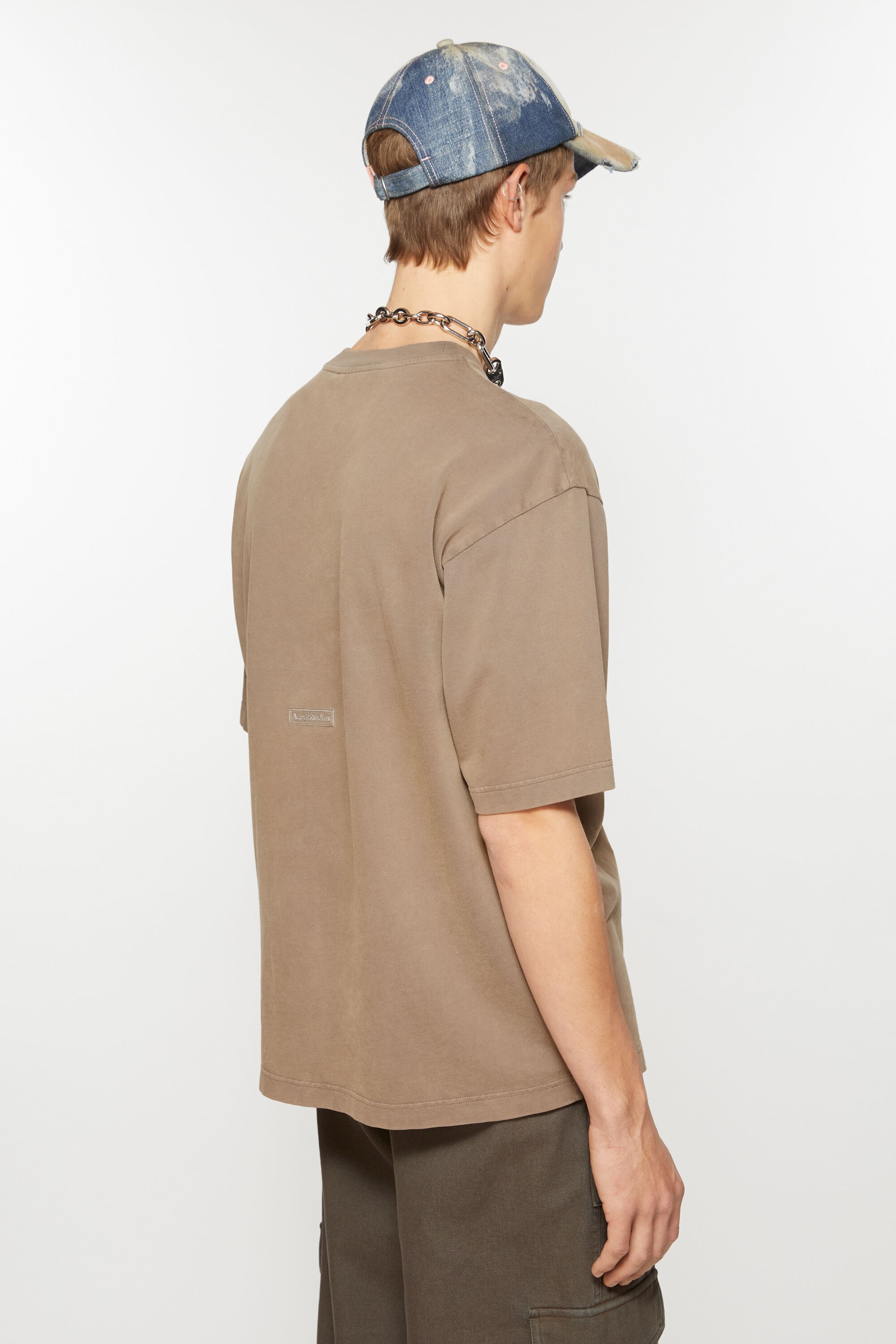 Crew neck t-shirt - Relaxed unisex fit - Taupe Brown - 3