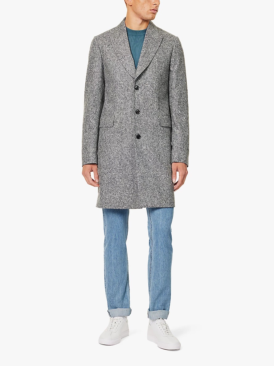 Speckled notch-lapel wool coat - 2