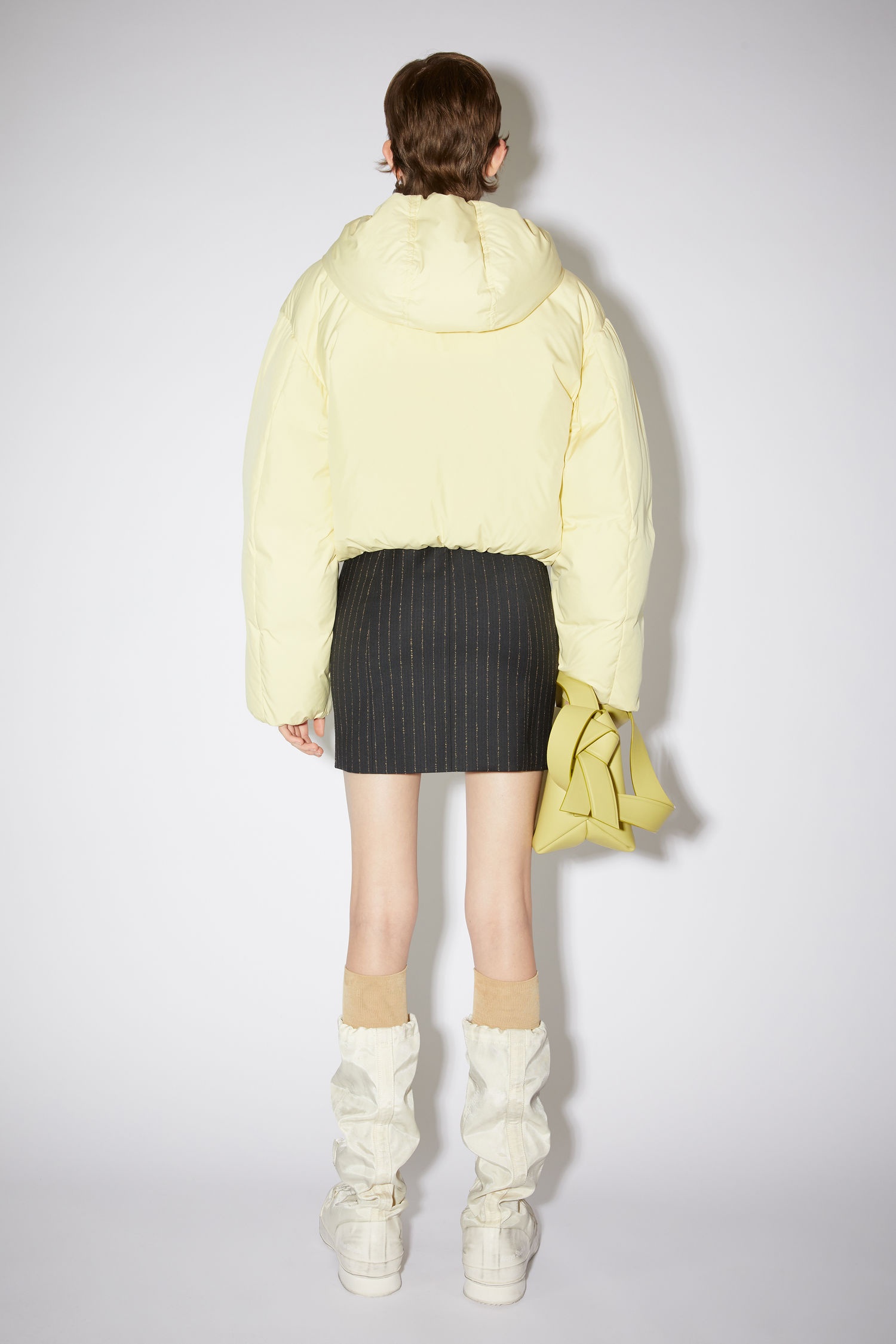 Hooded down jacket - Pale yellow - 3