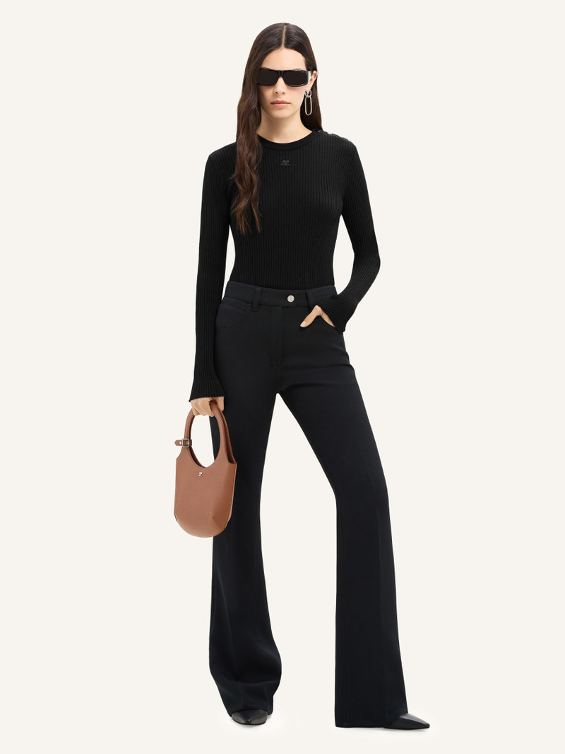 courrèges SHOULDER SNAPS RIB KNIT SWEATER outlook